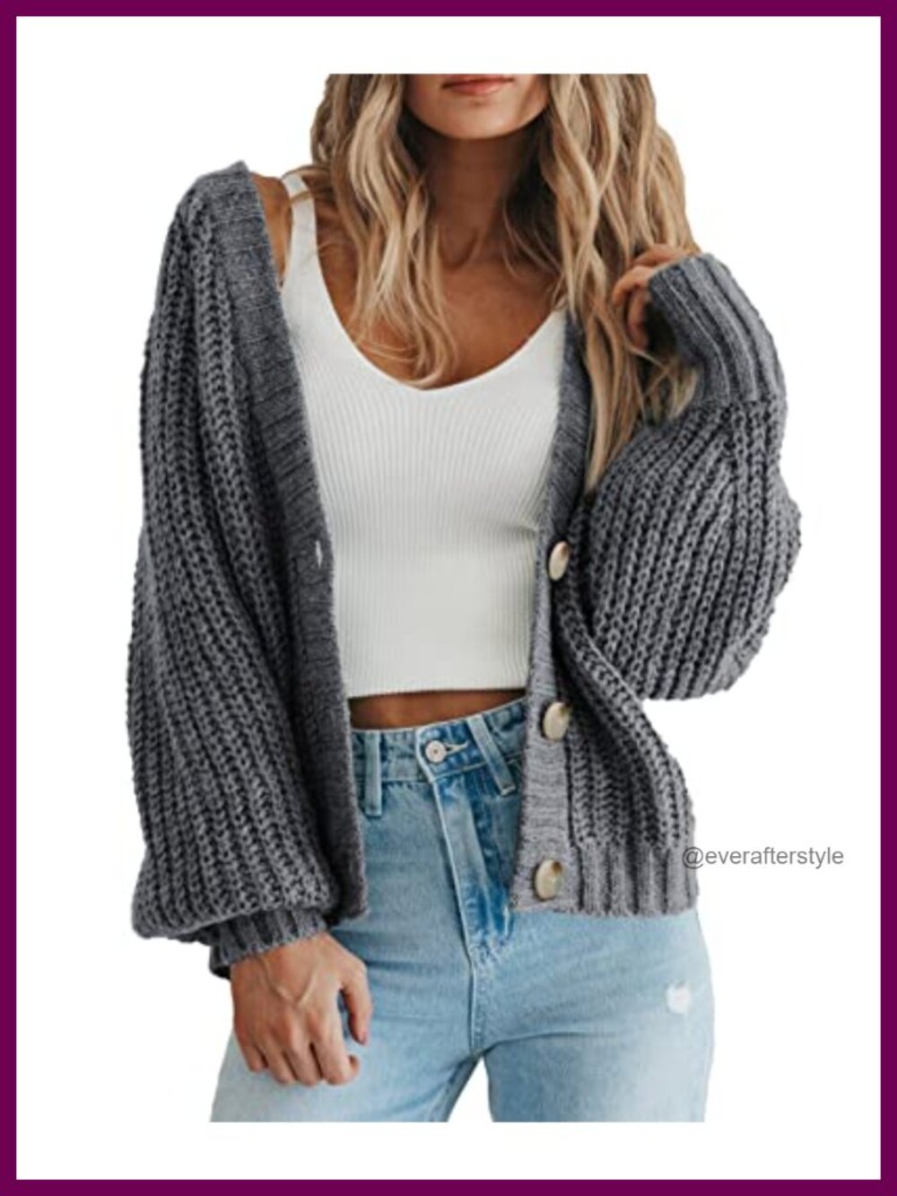 Women's Chunky Knit Open Front Cardigan Sweater